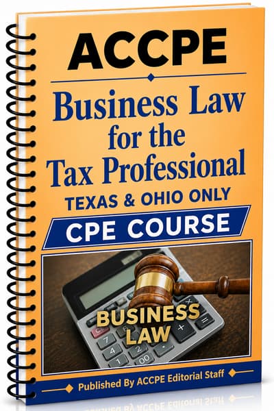 What does Business Law for the Tax Professional 2025 cover for CPAs and tax professionals?