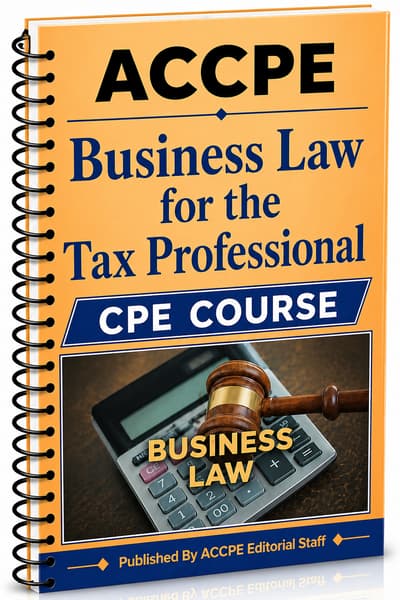 What does Business Law for the Tax Professional 2025 cover for CPAs and tax professionals?